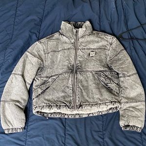 BDG ACID WASH DENIM PUFFER